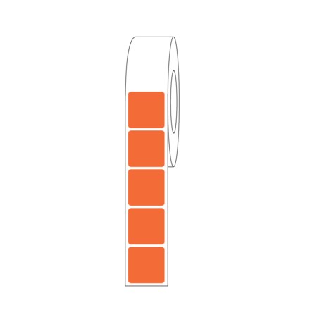 Xylene Resistant Slide Label, 7/8 X 7/8, 1 Across Orange